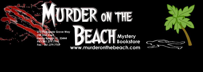 Holly Brown signs at Murder on the Beach